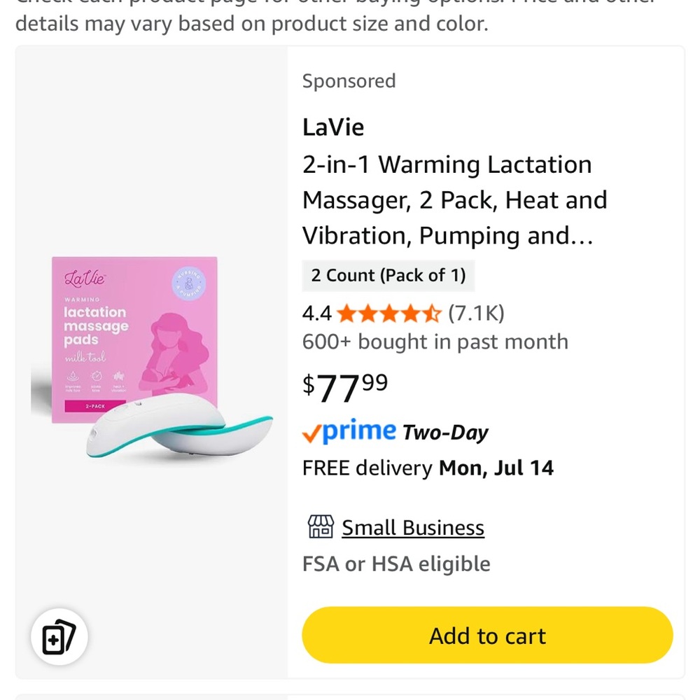 LaVie 2-in-1 Warming Lactation Massager